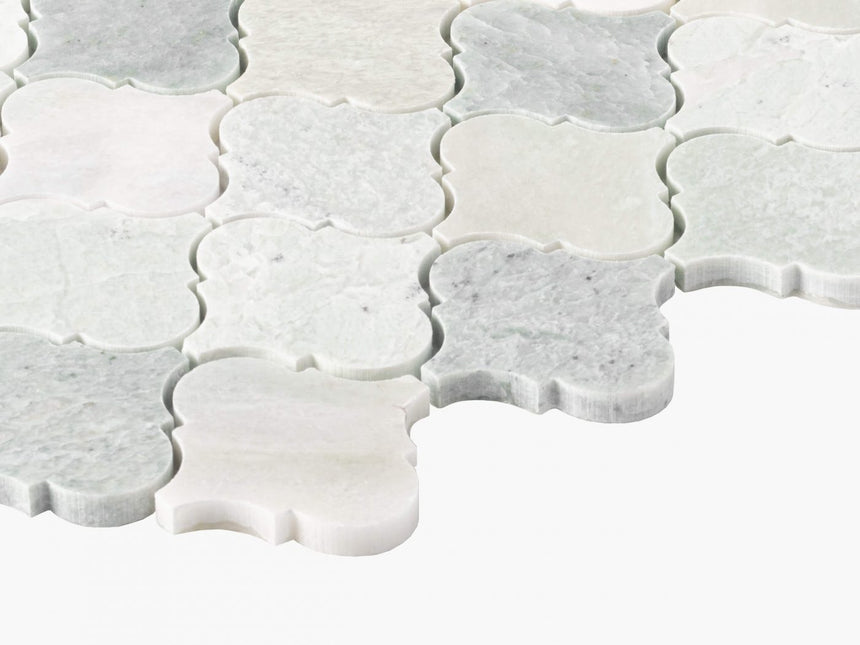 Natural Marble Mosaic Baroque 75mm Ming Green Honed Marble Mosaic Tilemall