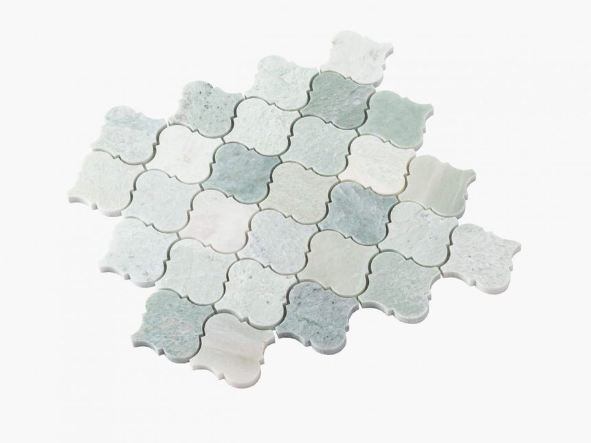 Natural Marble Mosaic Baroque 75mm Ming Green Honed Marble Mosaic Tilemall