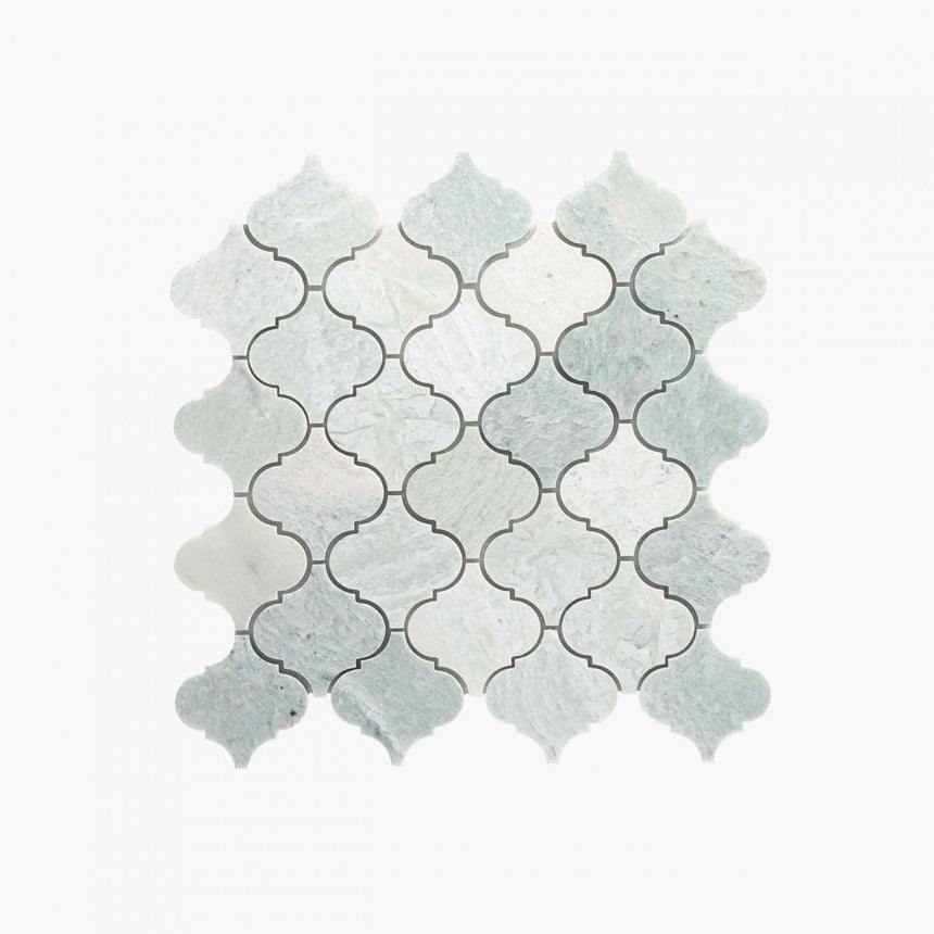 Natural Marble Mosaic Baroque 75mm Ming Green Honed Marble Mosaic Tilemall