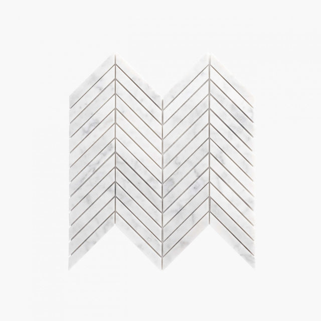 Natural Marble Mosaic Chevron 15x110 Carrara Honed Marble Mosaic Tilemall