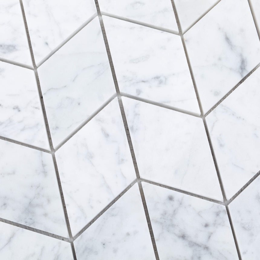 Natural Marble Mosaic Chevron 60x52 Carrara Honed Marble Mosaic Tilemall