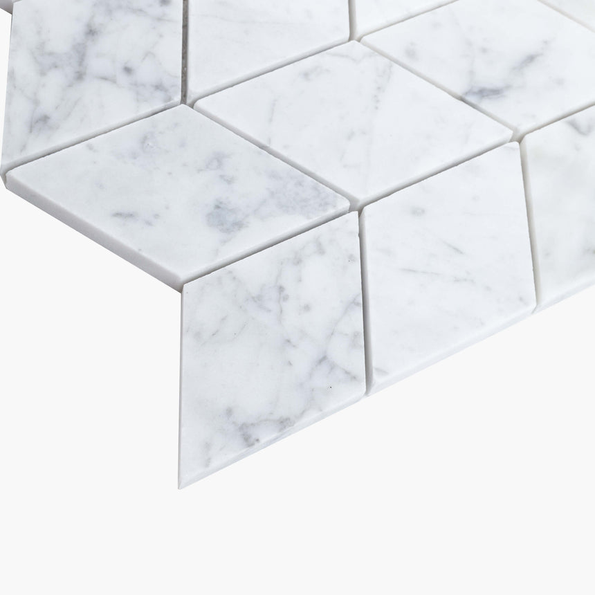Natural Marble Mosaic Chevron 60x52 Carrara Honed Marble Mosaic Tilemall
