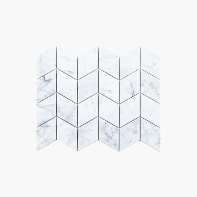 Natural Marble Mosaic Chevron 60x52 Carrara Honed Marble Mosaic Tilemall