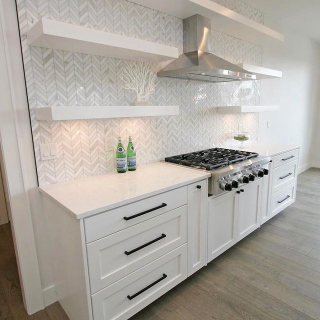 Natural Marble Mosaic Chevron 15x110 Carrara Honed Marble Mosaic Tilemall