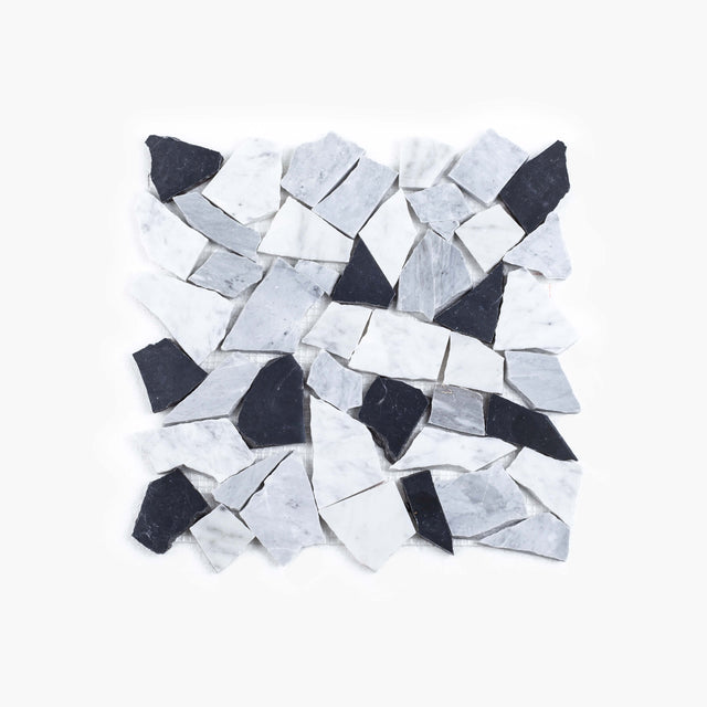 Natural Marble Mosaic Crazy Paver 305x305 Bardiglio Honed Marble Mosaic Tilemall