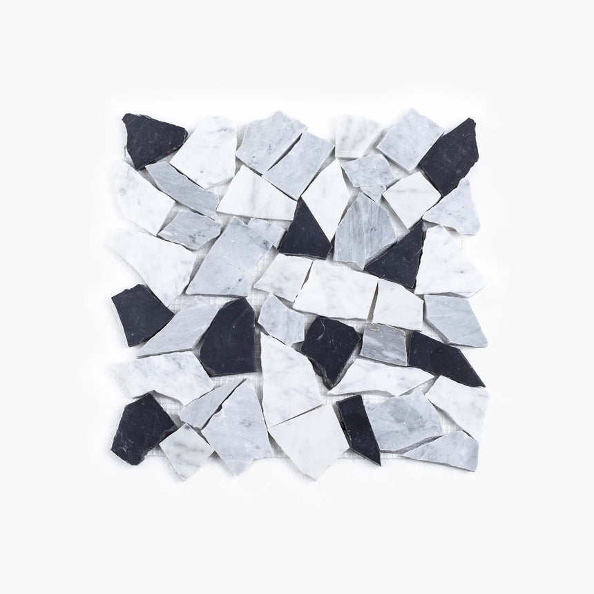 Natural Marble Mosaic Crazy Paver 305x305 Bardiglio Honed Marble Mosaic Tilemall