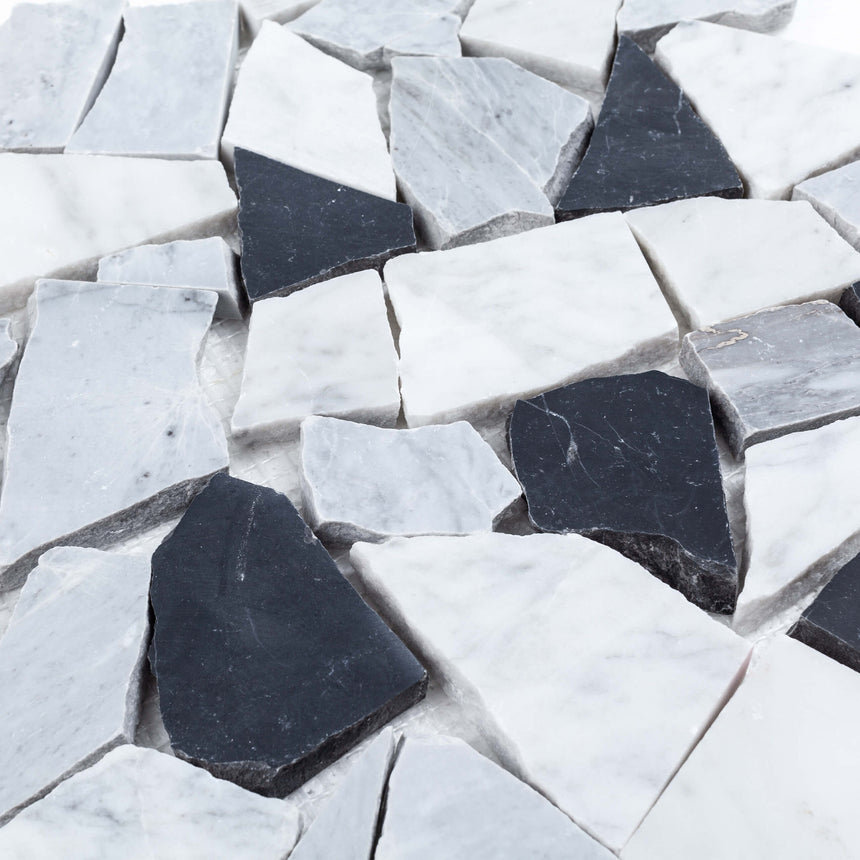 Natural Marble Mosaic Crazy Paver 305x305 Bardiglio Honed Marble Mosaic Tilemall