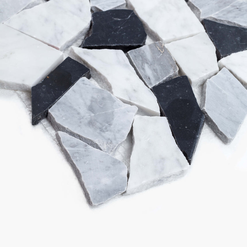 Natural Marble Mosaic Crazy Paver 305x305 Bardiglio Honed Marble Mosaic Tilemall