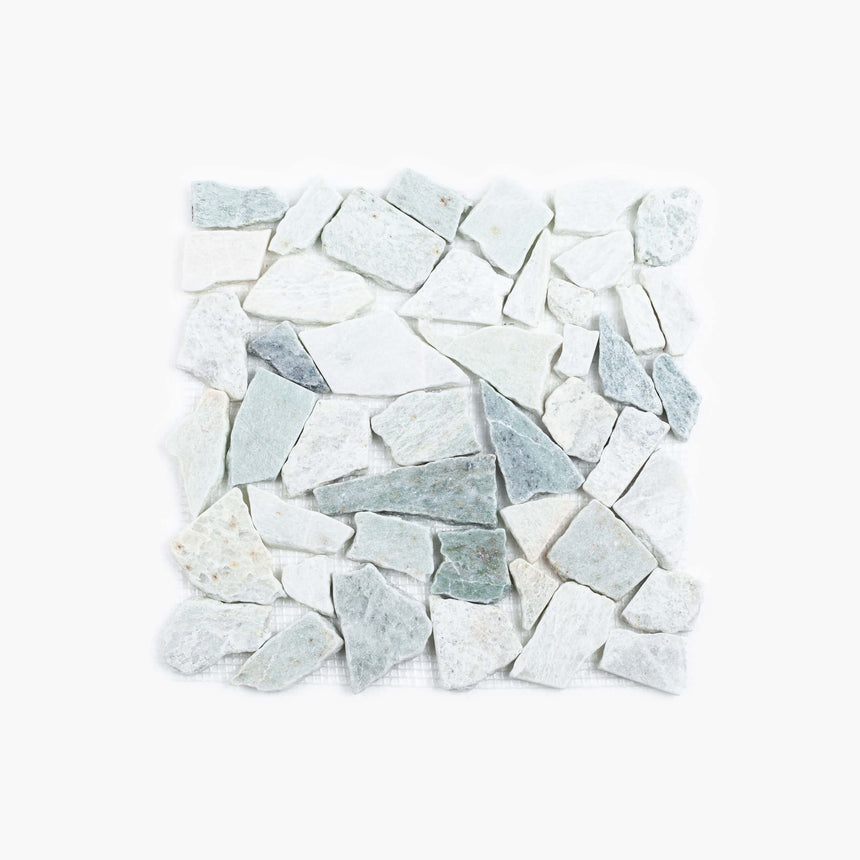 Natural Marble Mosaic Crazy Paver 305x305 Ming Green Tumbled Marble Mosaic Tilemall