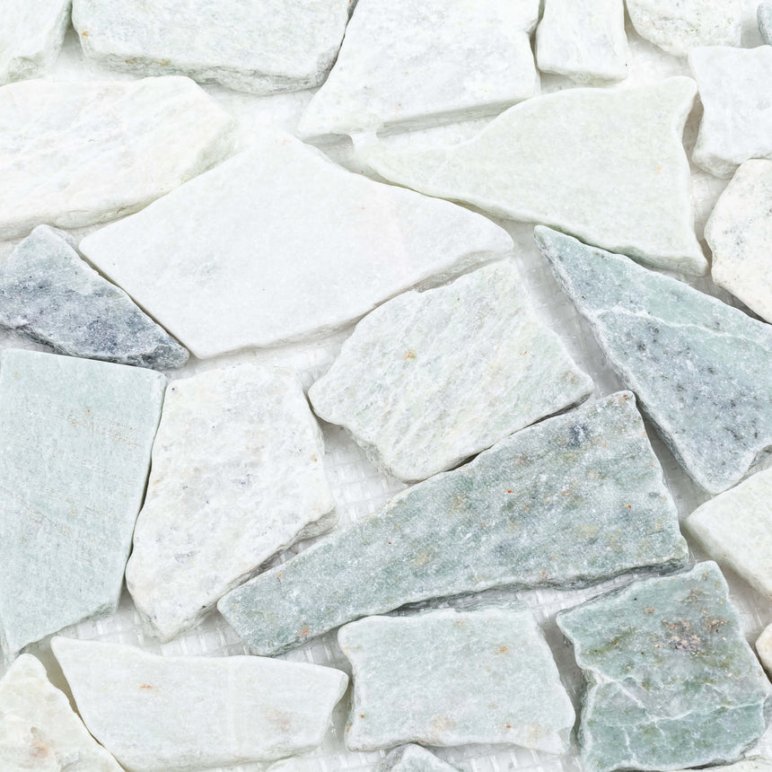 Natural Marble Mosaic Crazy Paver 305x305 Ming Green Tumbled Marble Mosaic Tilemall