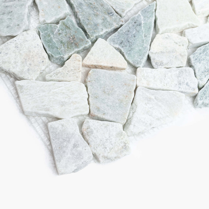 Natural Marble Mosaic Crazy Paver 305x305 Ming Green Tumbled Marble Mosaic Tilemall
