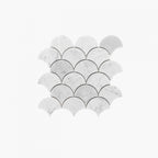 Marble Mosaic Fanshape 68mm Honed Carrara