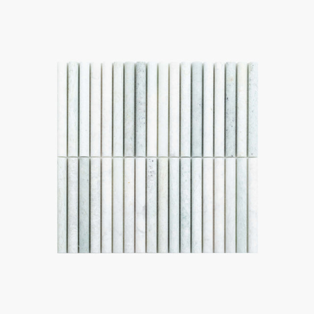 Natural Marble Mosaic Fluted 15x145 Ming Green Honed Marble Mosaic Tilemall