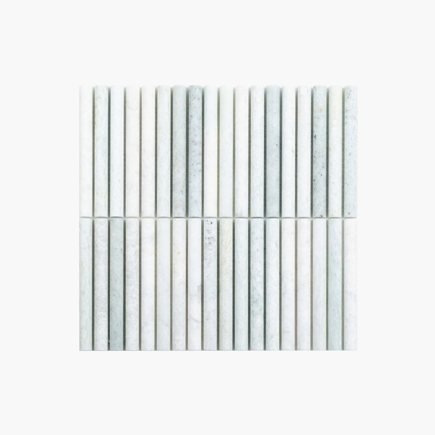 Natural Marble Mosaic Fluted 15x145 Ming Green Honed Marble Mosaic Tilemall
