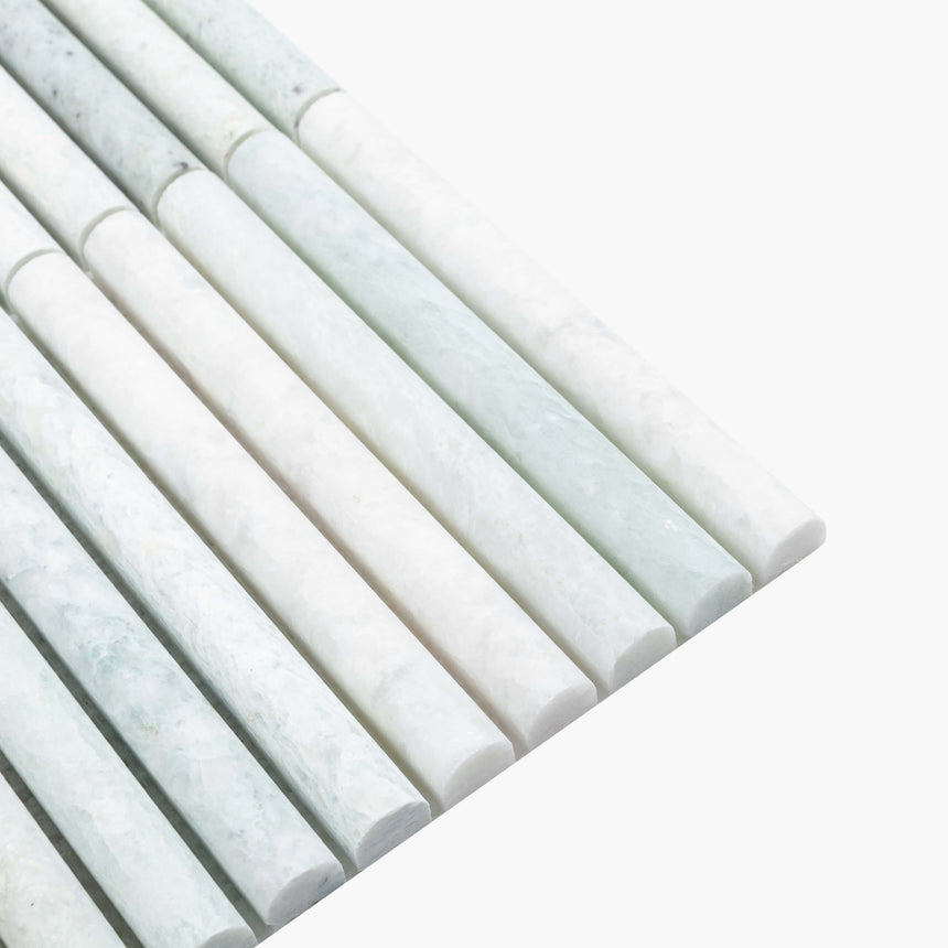 Natural Marble Mosaic Fluted 15x145 Ming Green Honed Marble Mosaic Tilemall