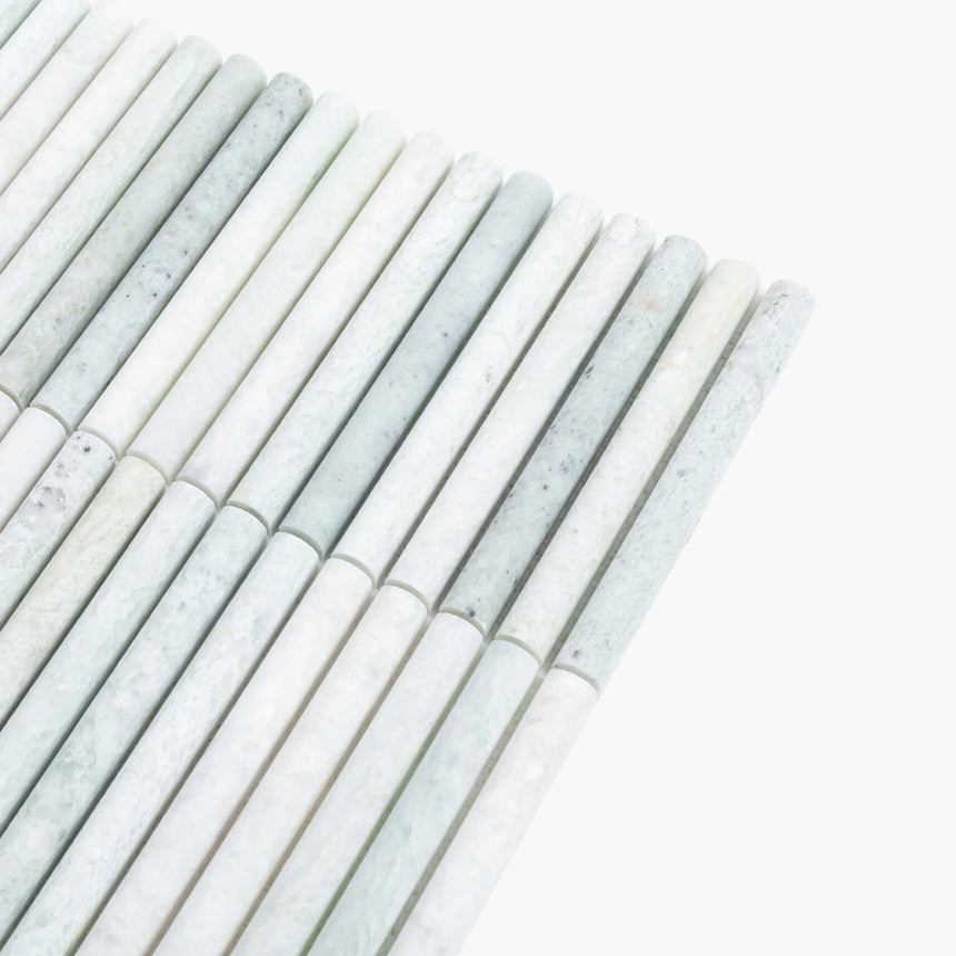 Natural Marble Mosaic Fluted 15x145 Ming Green Honed Marble Mosaic Tilemall