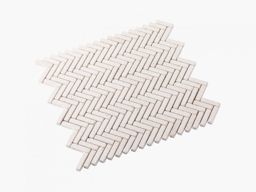 Natural Marble Mosaic Herringbone 10x40 Limestone Tumbled Marble Mosaic Tilemall