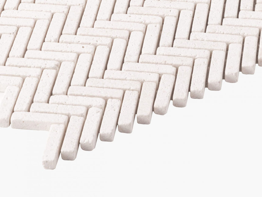 Natural Marble Mosaic Herringbone 10x40 Limestone Tumbled Marble Mosaic Tilemall