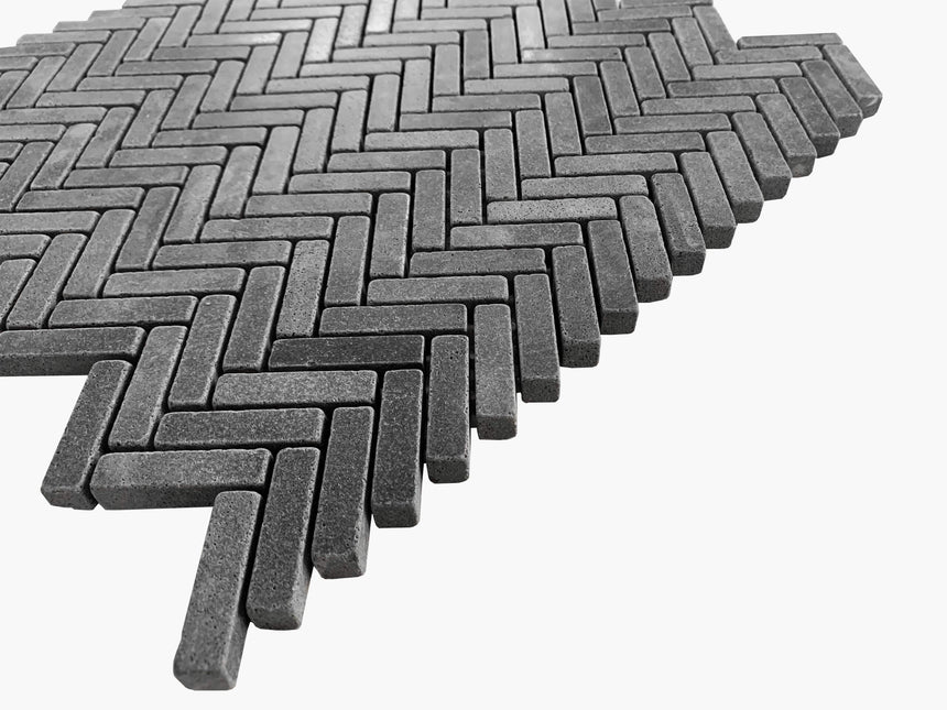 Natural Marble Mosaic Herringbone 10x40 Basalt Tumbled Marble Mosaic Tilemall