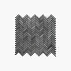 Marble Mosaic Herringbone 10x40mm Tumbled Basalt