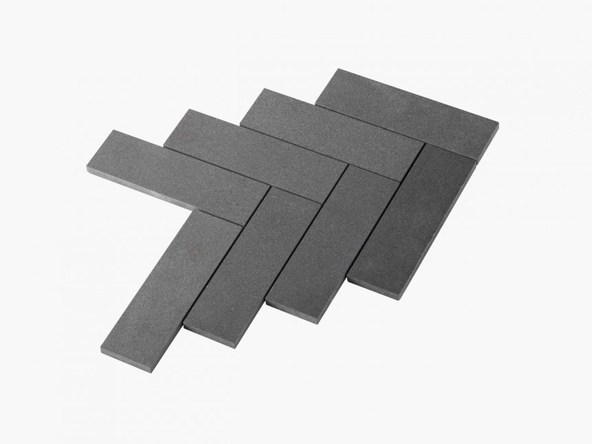 Natural Marble Mosaic Herringbone 50x165 Basalt Honed Marble Mosaic Tilemall