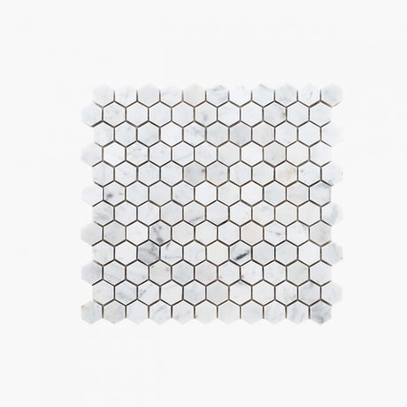 Natural-Marble-Mosaic-Hexagon-25_C3_9725-Carrara-Honed_top