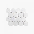 Marble Mosaic Hexagon 75mm Honed Carrara Sample