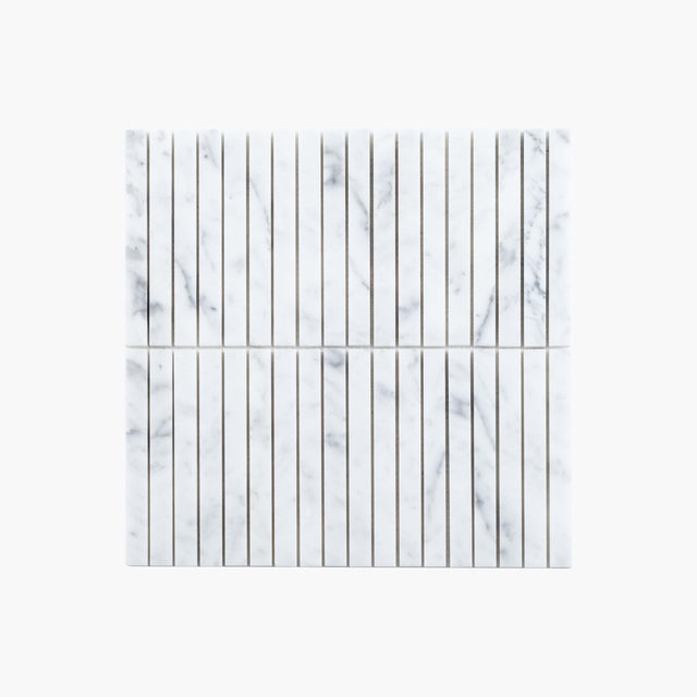 Natural Marble Mosaic Kit Kat 15x150 Carrara Honed Marble Mosaic Tilemall