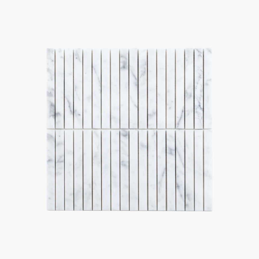 Natural Marble Mosaic Kit Kat 15x150 Carrara Honed Marble Mosaic Tilemall