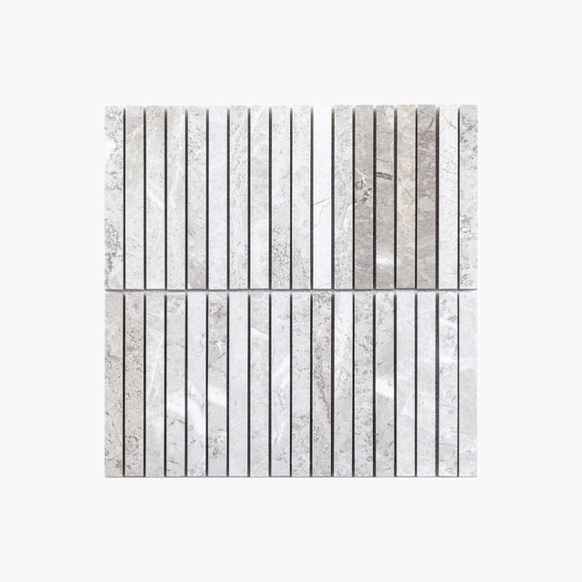 Natural Marble Mosaic Kit Kat 15x150 Silver Grey Honed Marble Mosaic Tilemall