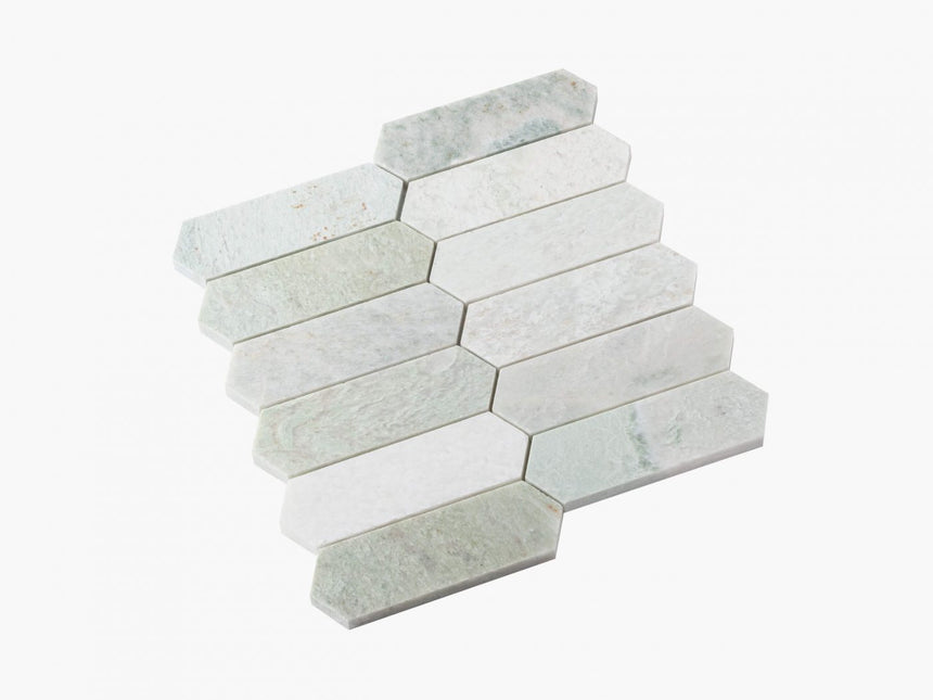 Natural Marble Mosaic LongHexagon 48x145 Ming Green Honed Marble Mosaic Tilemall