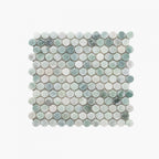 Marble Mosaic PennyRound 23x23mm Honed Ming Green Sample