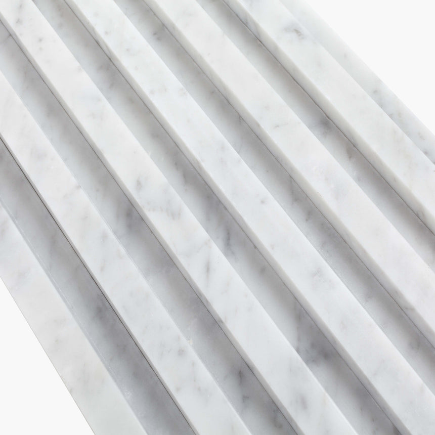 Natural Marble Mosaic Slat 40x450 Carrara Honed Marble Mosaic Tilemall