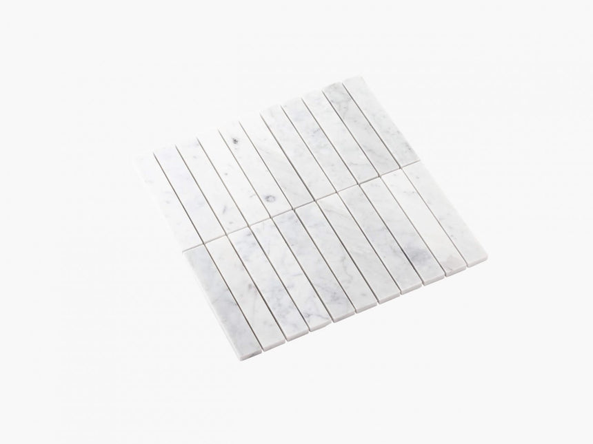 Natural Marble Mosaic Straight 25x150 Carrara Honed Marble Mosaic Tilemall