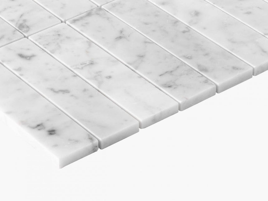 Natural Marble Mosaic Straight 36x150 Carrara Honed Marble Mosaic Tilemall