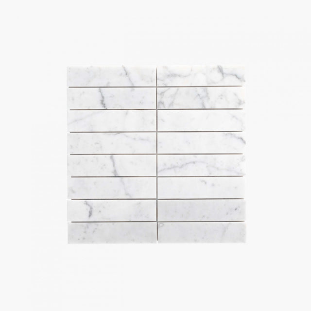 Natural Marble Mosaic Straight 36x150 Carrara Honed Marble Mosaic Tilemall