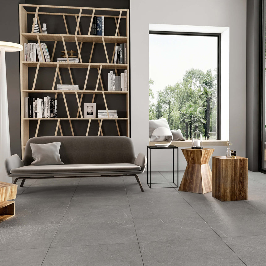 Nepal Stone 600x600 Mid Grey Stone Look Tiles Tilemall