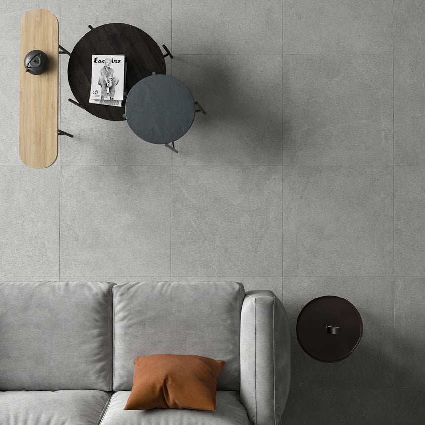 Nepal Stone 600x600 Mid Grey Stone Look Tiles Tilemall