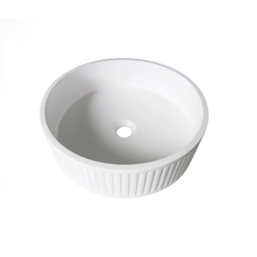 Hudson Round Concrete Basin 400mm White Bathroom Basin Otti Australia