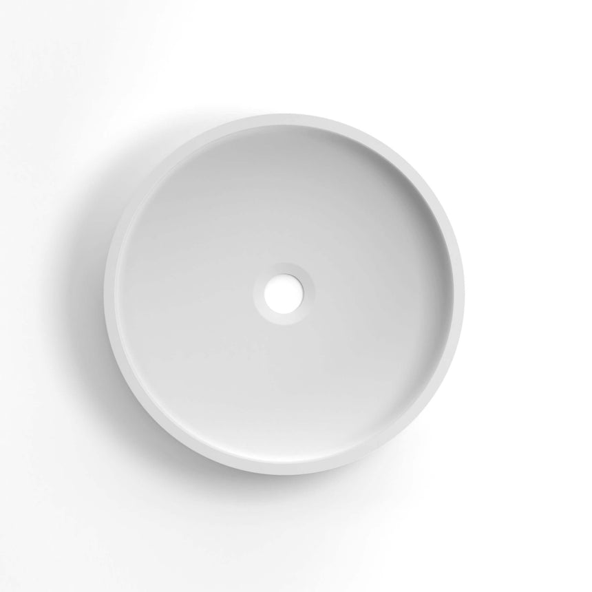 Hudson Round Concrete Basin 400mm White Bathroom Basin Otti Australia