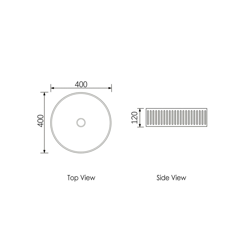 Hudson Round Concrete Basin 400mm White Bathroom Basin Otti Australia