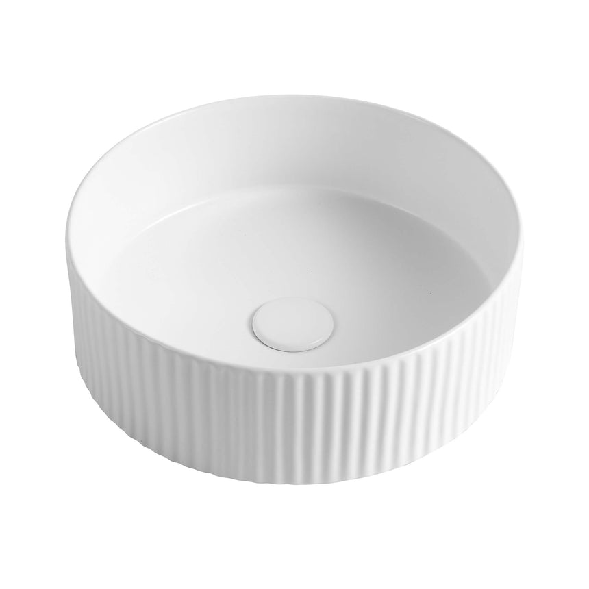 Marlo Above Counter Basin 400mm Round Matte White Bathroom Basin Otti Australia