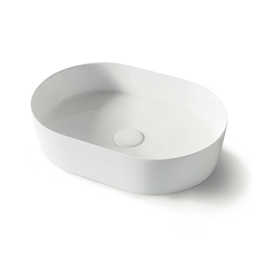 Quay Oval Basin 500x340mm Gloss White Bathroom Basin Otti Australia
