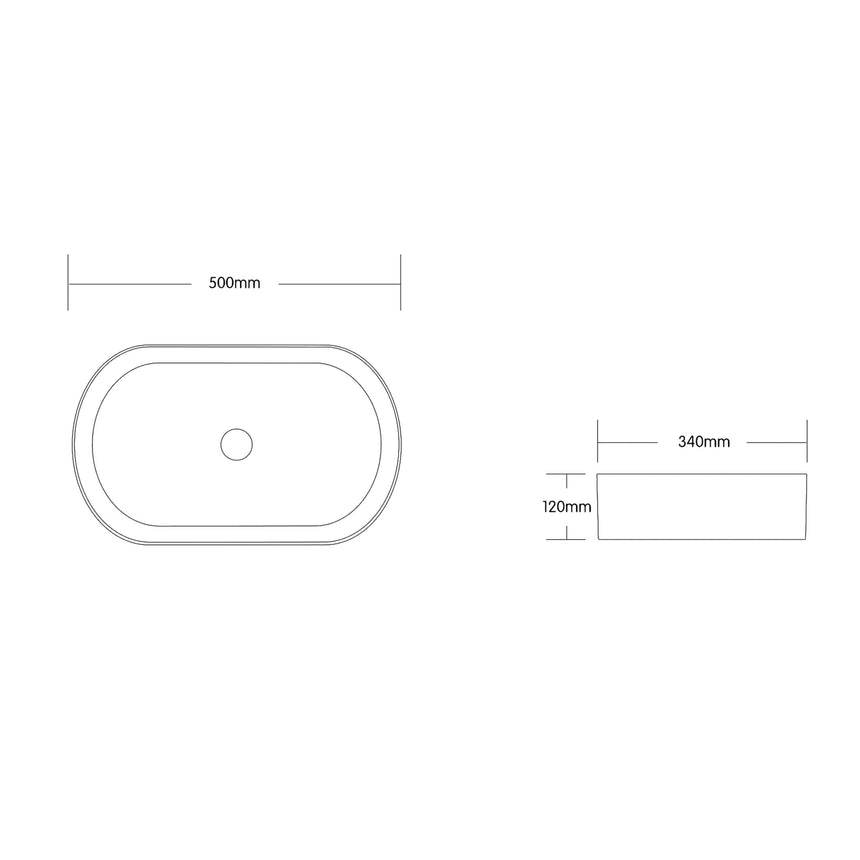 Quay Oval Basin 500x340mm Matte White Bathroom Basin Otti Australia