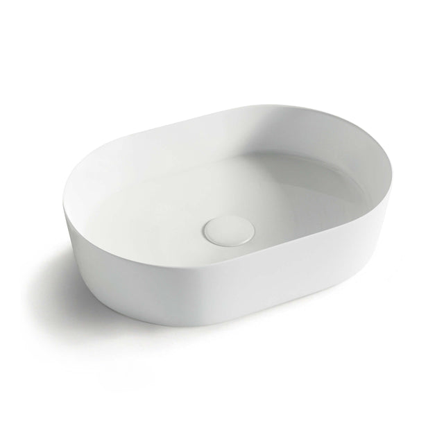 Quay Oval Basin 500x340mm Gloss White Bathroom Basin Otti Australia