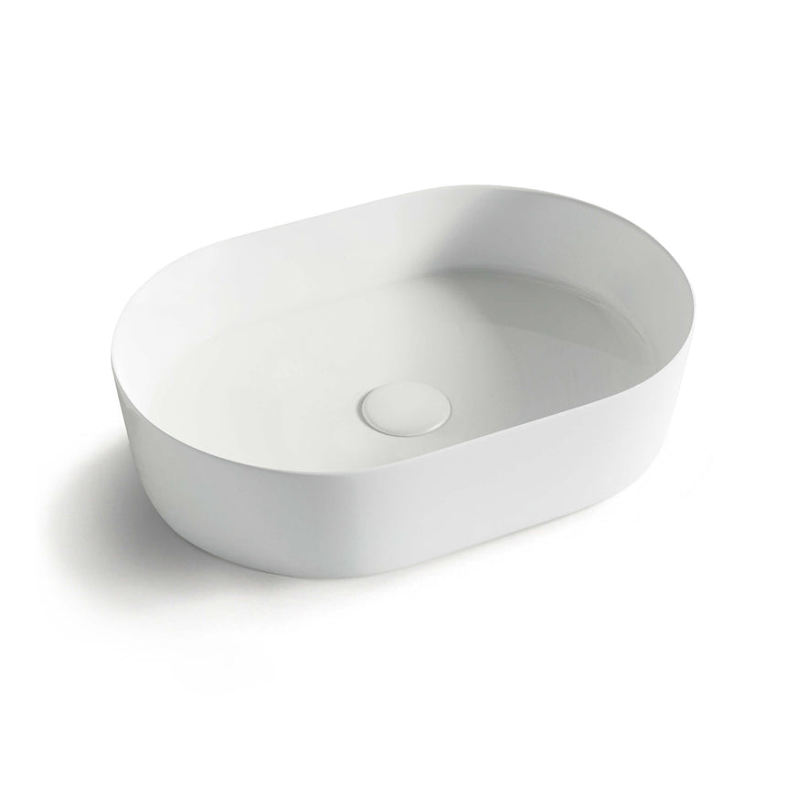 Quay Oval Basin 500x340mm Gloss White Bathroom Basin Otti Australia