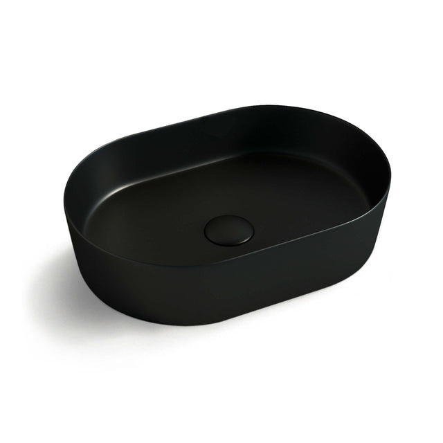 Quay Oval Basin 500x340mm Matte Black Bathroom Basin Otti Australia