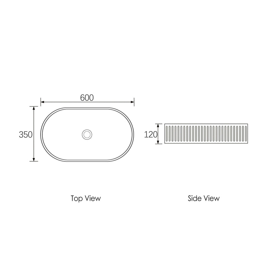 Hudson Oval Concrete Basin 600x350x120mm White Bathroom Basin Otti Australia