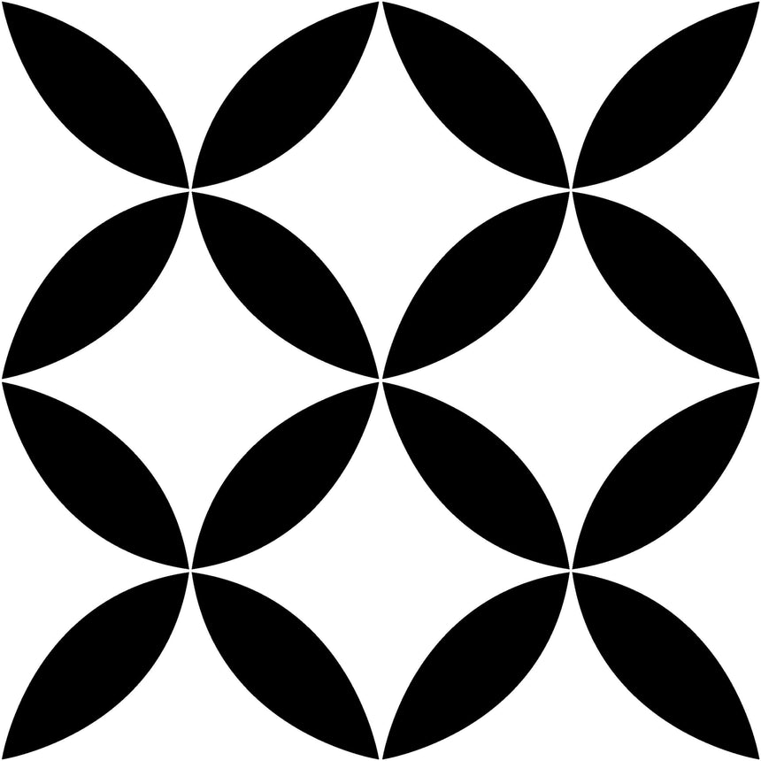 Pattern Tile Modern Black & White 2444 200x200 Matt Encaustic Look Tiles Tilemall