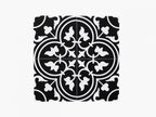 Pattern Tile 200x200 Matt Black 2547 Encaustic Look Rectified Sample